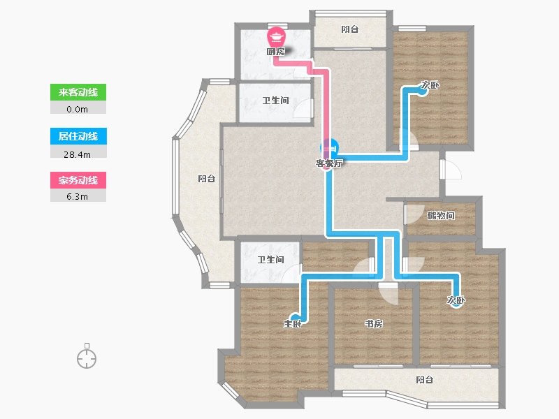 浙江省-杭州市-飞虹丁香花园-144.41-户型库-动静线