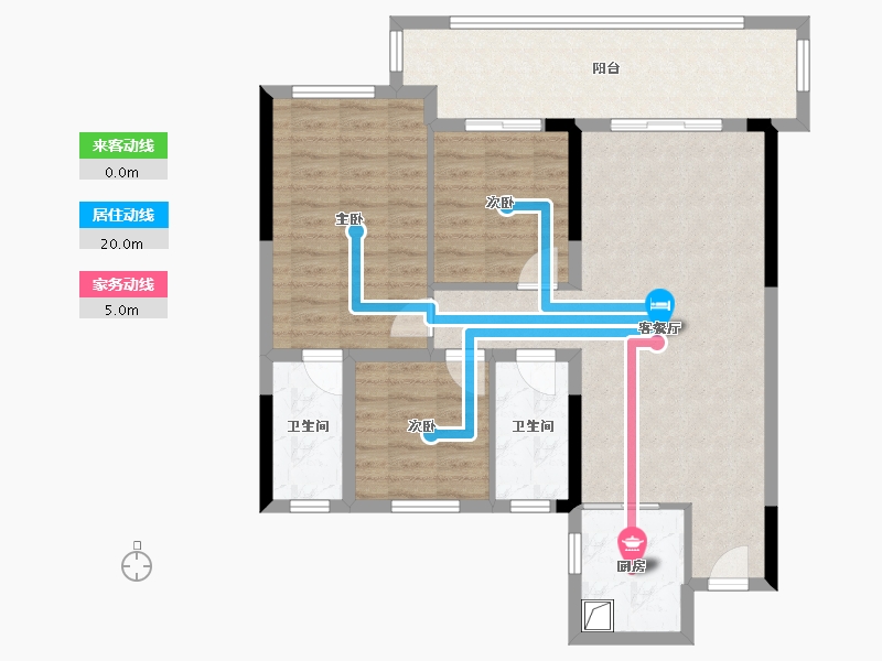 湖北省-荆州市-阳光华府-90.00-户型库-动静线