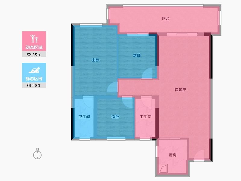 湖北省-荆州市-阳光华府-90.00-户型库-动静分区