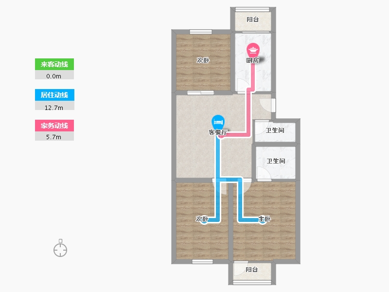 天津-天津市-书香园-76.35-户型库-动静线