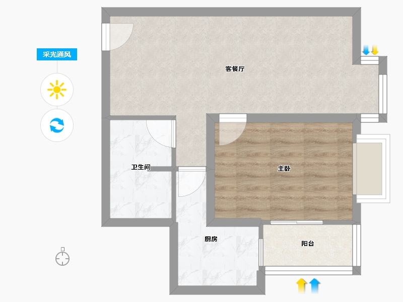 天津-天津市-宁月花园-47.23-户型库-采光通风