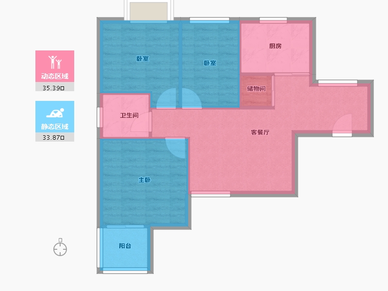 上海-上海市-逸庭苑-62.30-户型库-动静分区