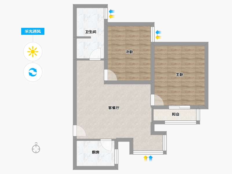 河南省-郑州市-绿洲云顶-64.24-户型库-采光通风