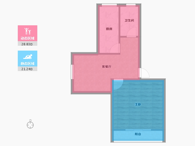 上海-上海市-浦东新区金顺佳苑-44.45-户型库-动静分区