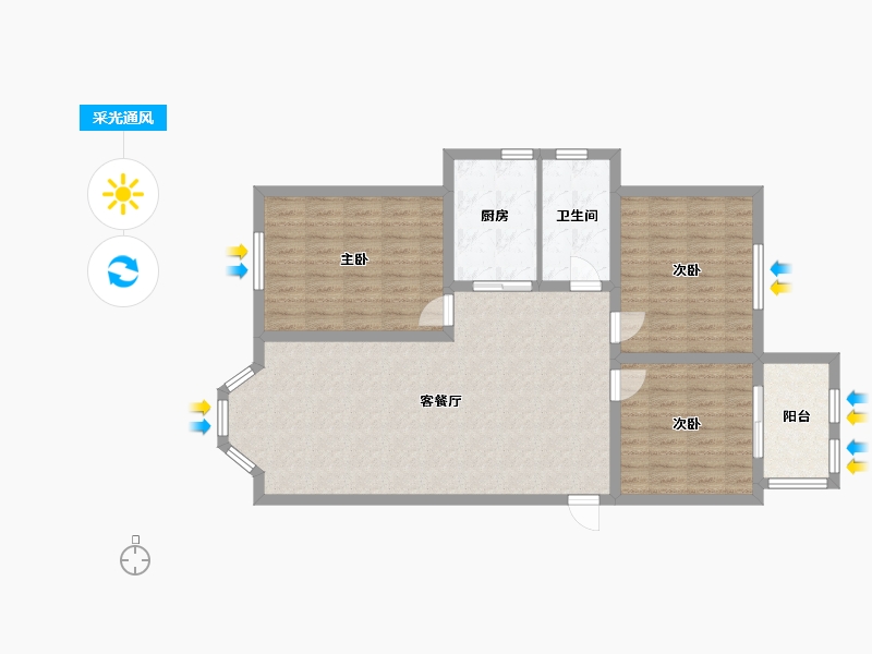 天津-天津市-凯兴天宝公寓-88.00-户型库-采光通风