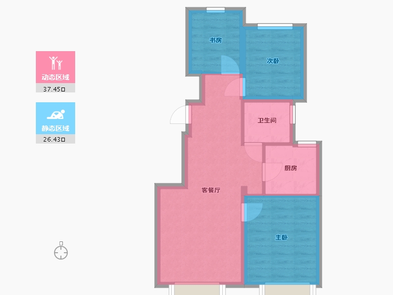 北京-北京市-融创亦庄壹号-71.20-户型库-动静分区