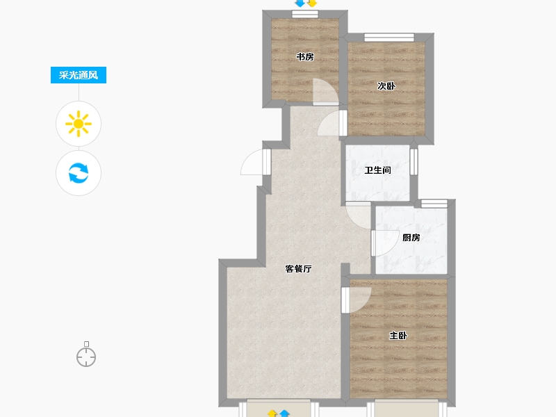 北京-北京市-融创亦庄壹号-71.20-户型库-采光通风