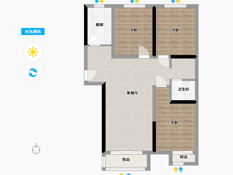 河北省-承德市-和顺御园-88.12-户型库-采光通风