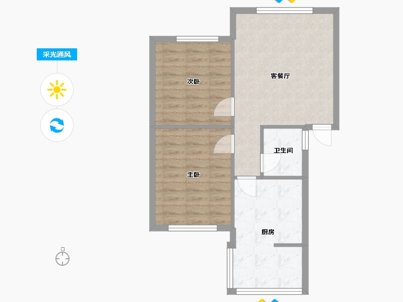 四川省-成都市-白莲小区-1号院-56.98-户型库-采光通风