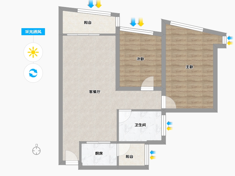 广东省-深圳市-金成时代家园-65.19-户型库-采光通风