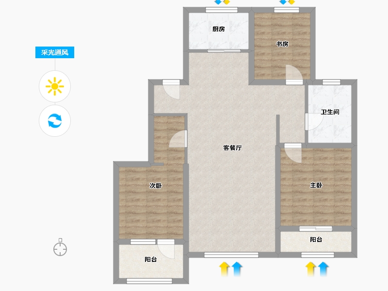 辽宁省-本溪市-江南城-95.91-户型库-采光通风