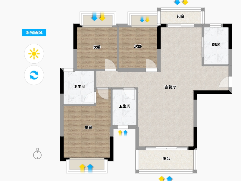 江西省-吉安市-凤凰壹号-91.00-户型库-采光通风