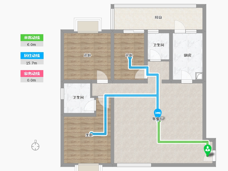 云南省-德宏傣族景颇族自治州-湖湾一号-105.60-户型库-动静线