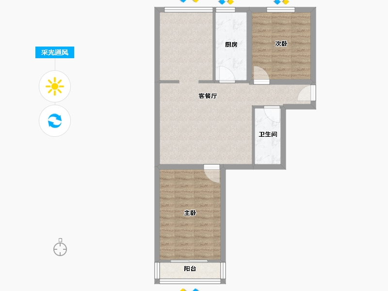 天津-天津市-金凤里(北辰)-67.48-户型库-采光通风