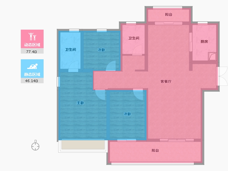 河南省-安阳市-泰和府-128.00-户型库-动静分区