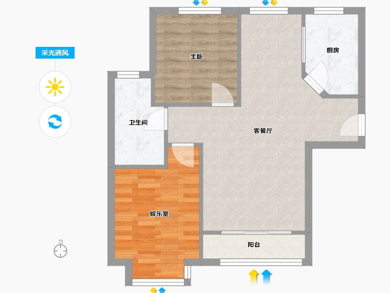 北京-北京市-中建国际港-62.38-户型库-采光通风