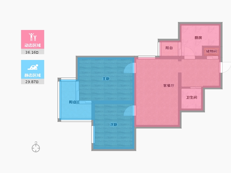 北京-北京市-南湖中园二区-56.00-户型库-动静分区