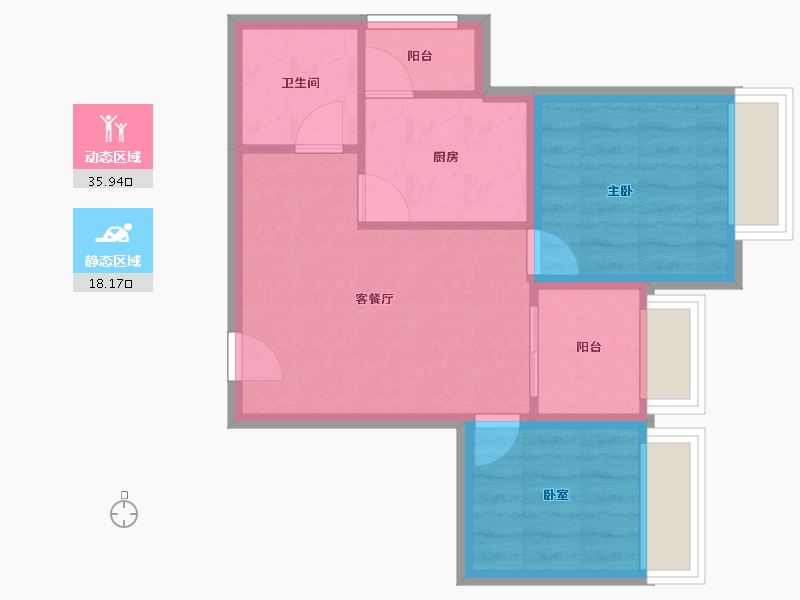 四川省-成都市-温哥华南苑-47.80-户型库-动静分区