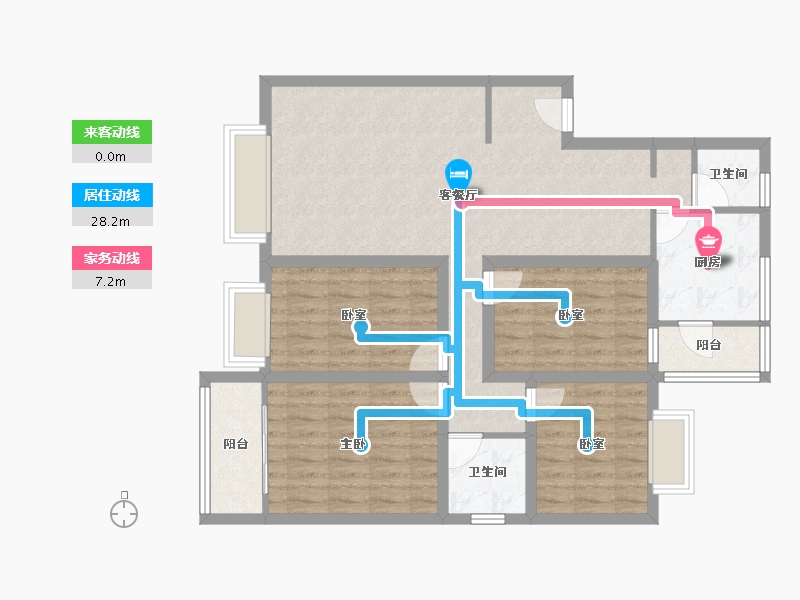 四川省-成都市-锦西民园-95.39-户型库-动静线