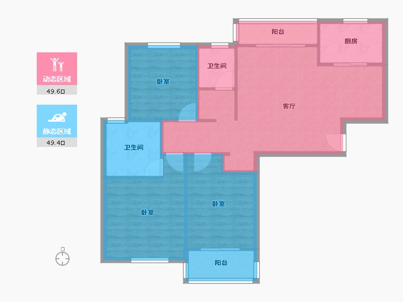 上海-上海市-汇康锦苑-89.95-户型库-动静分区