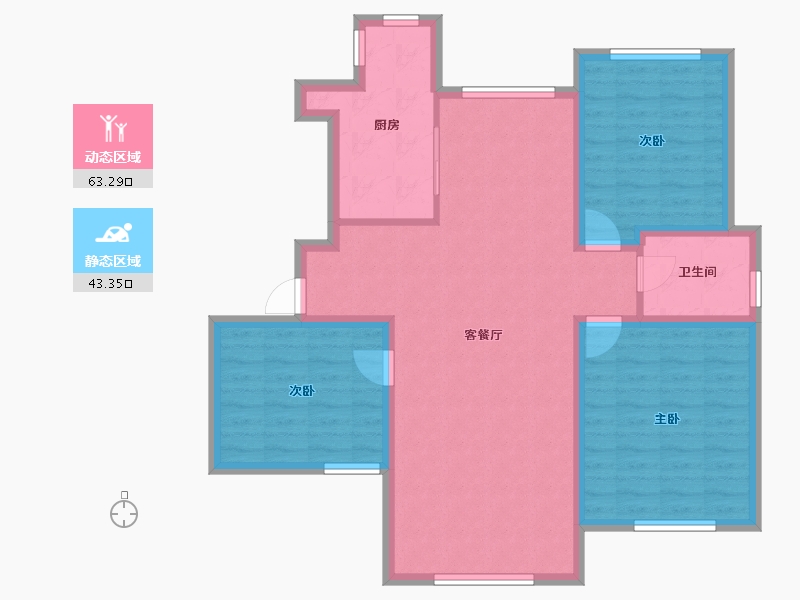 天津-天津市-万顺雅仕阁-96.03-户型库-动静分区