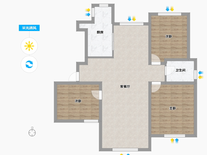 天津-天津市-万顺雅仕阁-96.03-户型库-采光通风