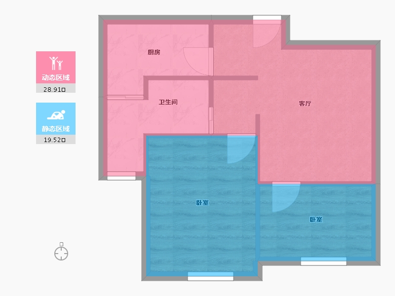 上海-上海市-君莲幸福苑-43.38-户型库-动静分区