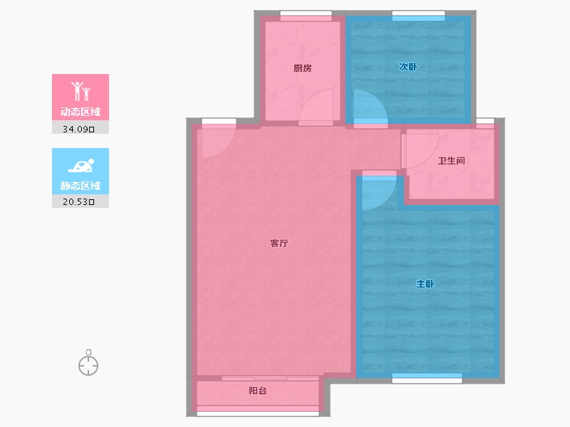 天津-天津市-瞰景园-48.05-户型库-动静分区