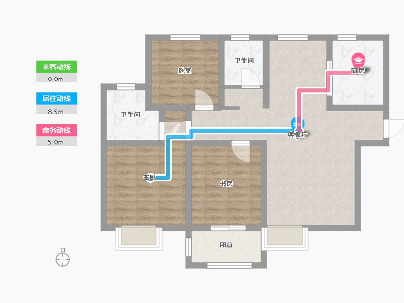 江苏省-南京市-滨江怡景苑-91.40-户型库-动静线