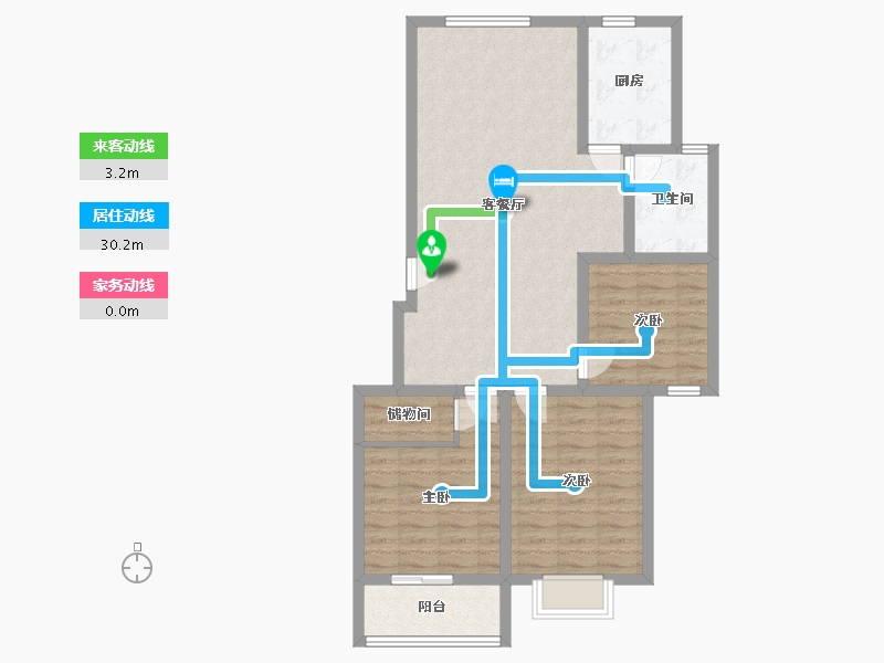 河南省-安阳市-麒麟豪庭-95.55-户型库-动静线