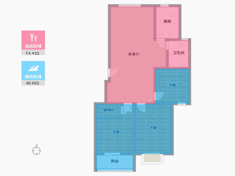 河南省-安阳市-麒麟豪庭-95.55-户型库-动静分区