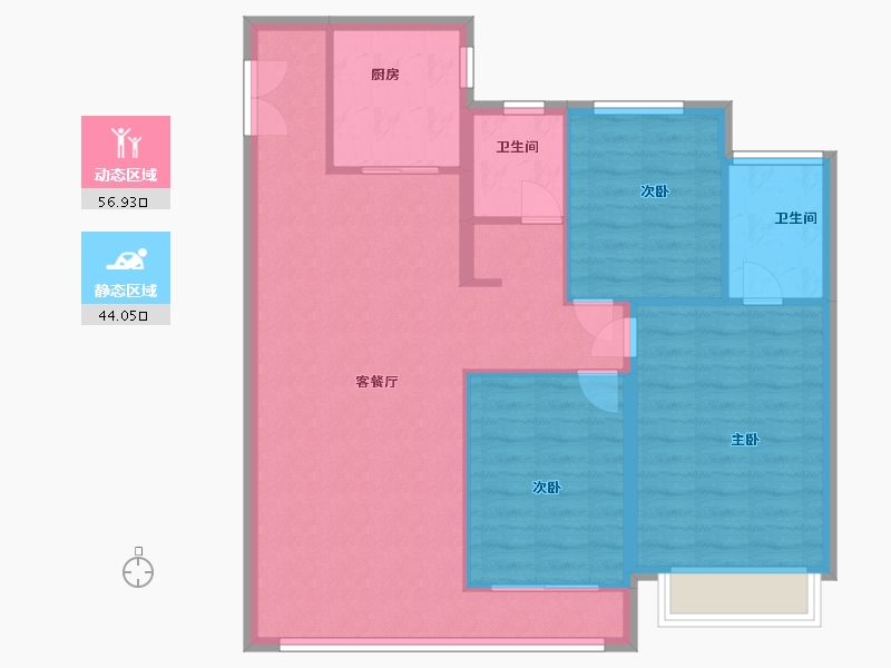 陕西省-西安市-中粮奥体壹号-92.00-户型库-动静分区