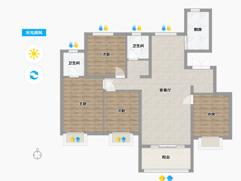 江西省-抚州市-名门御府-108.56-户型库-采光通风