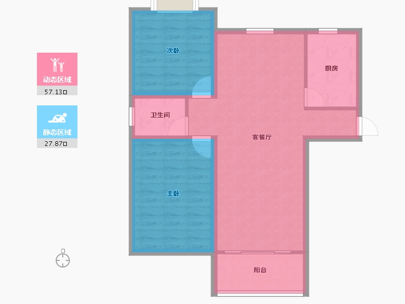 上海-上海市-东方知音苑-76.60-户型库-动静分区