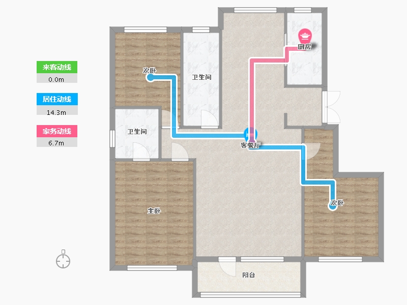 辽宁省-大连市-伟业城市荣域1期-123.24-户型库-动静线