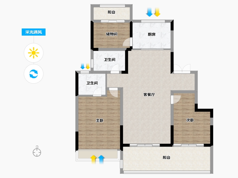 安徽省-六安市-振兴溪境-119.00-户型库-采光通风