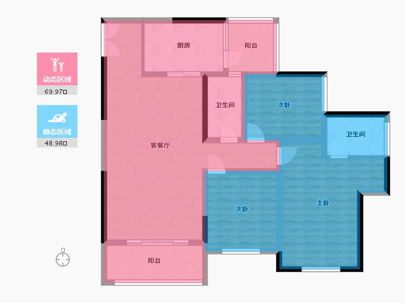 重庆-重庆市-嘉华城翠谷郡-111.09-户型库-动静分区