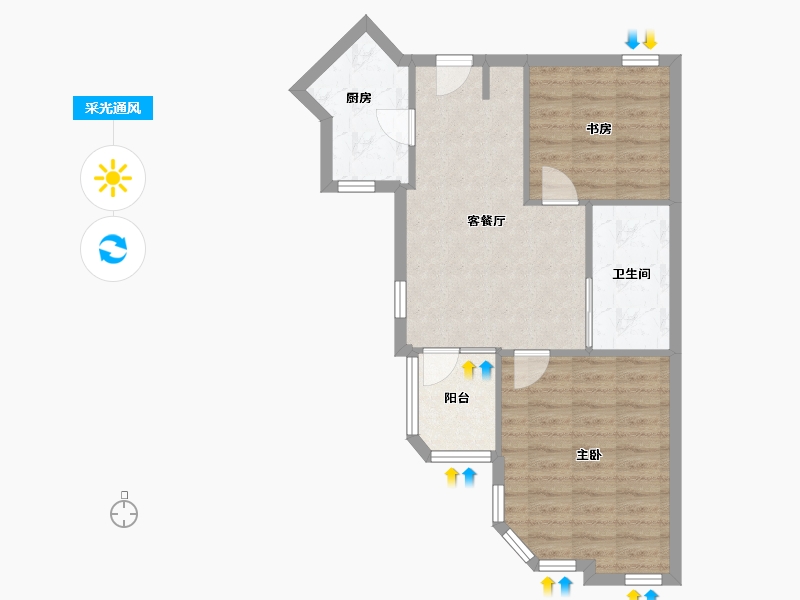 江苏省-南京市-怡湖华庭-65.45-户型库-采光通风