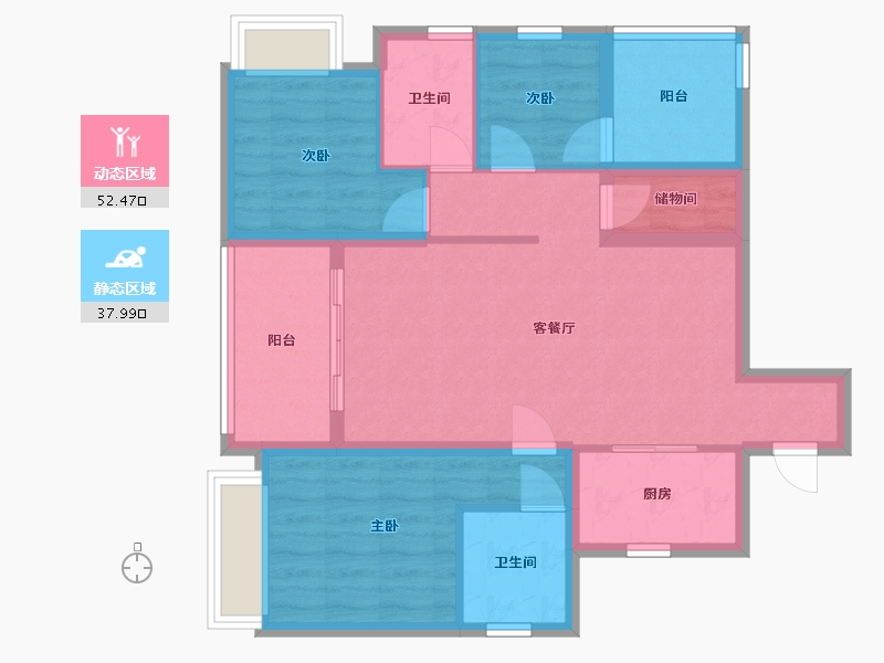 广东省-深圳市-勤诚达正大城-86.40-户型库-动静分区