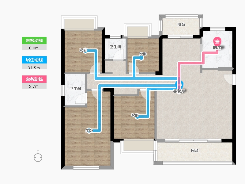 福建省-漳州市-建发玺院三期-104.42-户型库-动静线