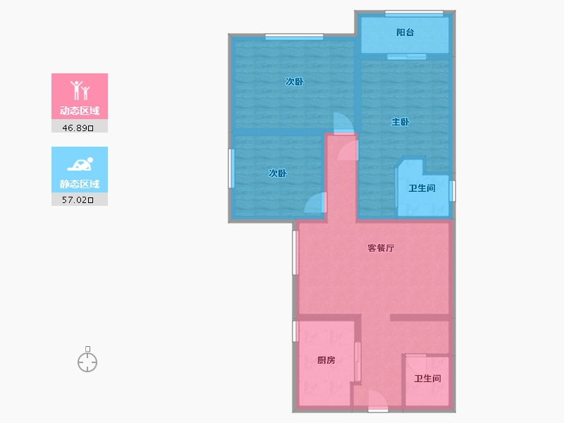 江苏省-南京市-月光广场-104.26-户型库-动静分区