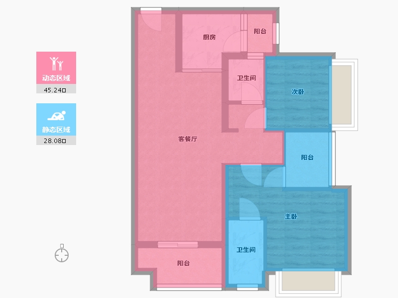 广东省-深圳市-勤诚达正大城-72.00-户型库-动静分区