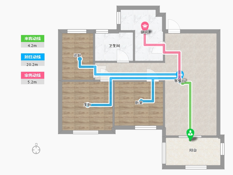 江苏省-苏州市-海悦花园-72.00-户型库-动静线