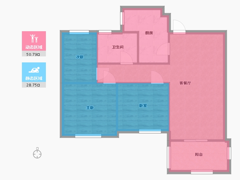 江苏省-苏州市-海悦花园-72.00-户型库-动静分区