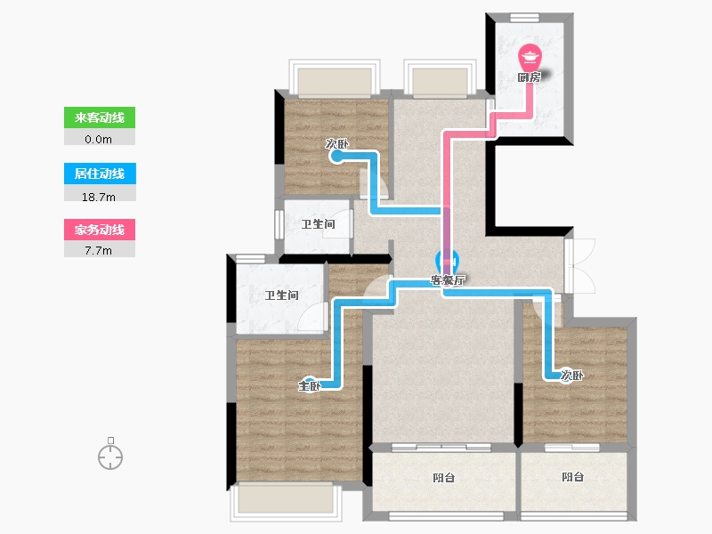 江苏省-扬州市-美的禹州大河-94.45-户型库-动静线