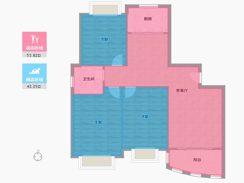 江苏省-苏州市-香城花园-一区-92.00-户型库-动静分区