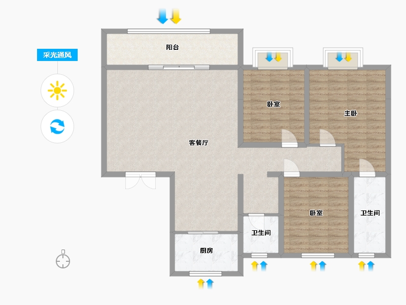 河南省-周口市-万基城壹号院-112.00-户型库-采光通风