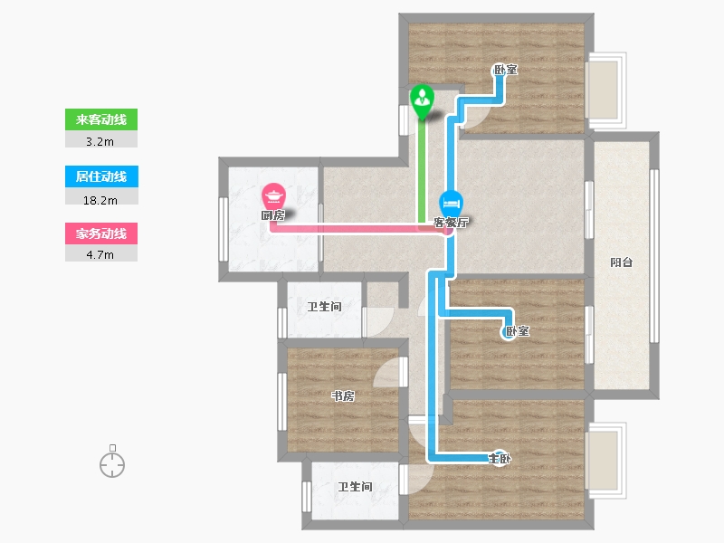 安徽省-安庆市-未来中心-108.80-户型库-动静线