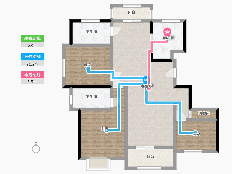 江苏省-盐城市-馥桂名居-110.57-户型库-动静线