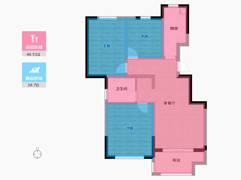 河北省-廊坊市-和谐家园-80.00-户型库-动静分区